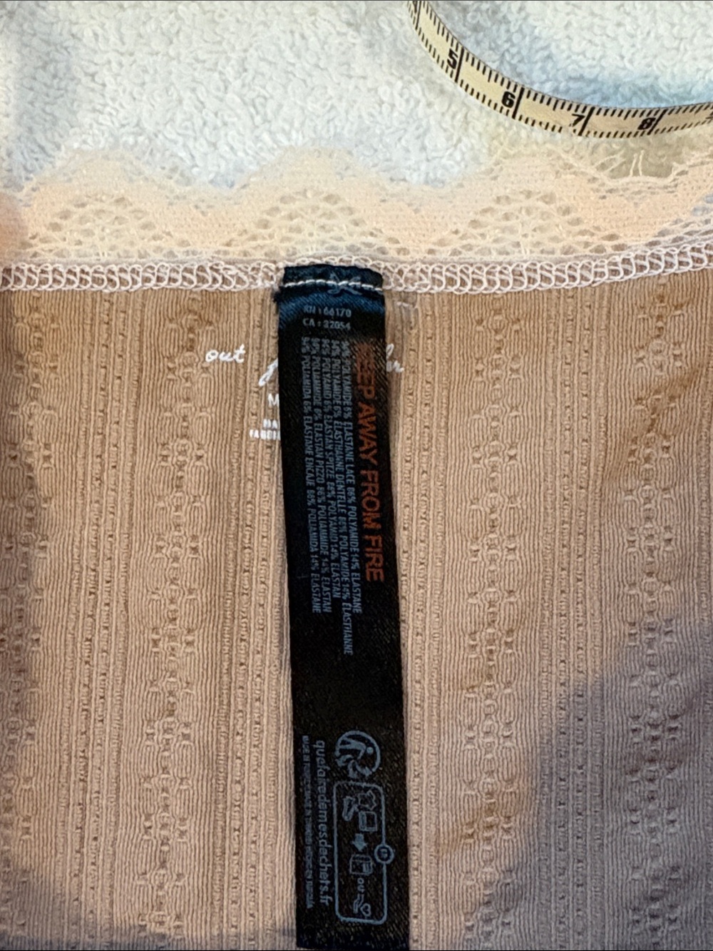 Urban Outfitters Ribbed Lace-Trim Cami in Blush and Camel - Picture 5 of 6